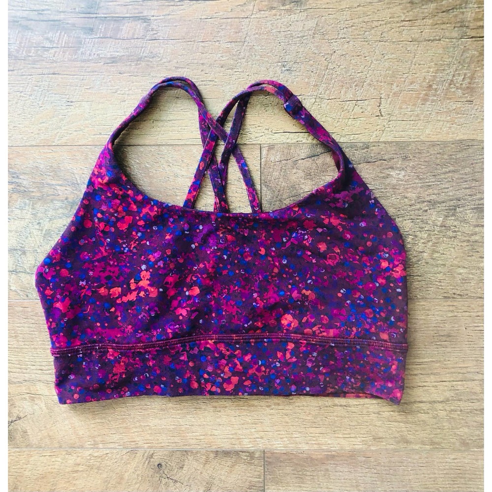 LULULEMON ENERGY LONGLINE SPORTS BRA SIZE 10 PRE-OWNED GOOD CONDITION